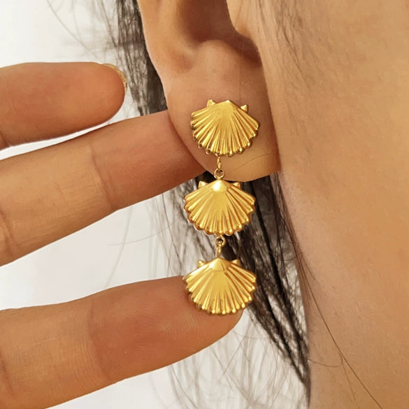 Wholesale Vintage Geometric Stainless Steel Earrings With Electroplating For Women