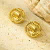 Wholesale Vintage Geometric Titanium Steel And 18K Gold Electroplated Earrings For Women