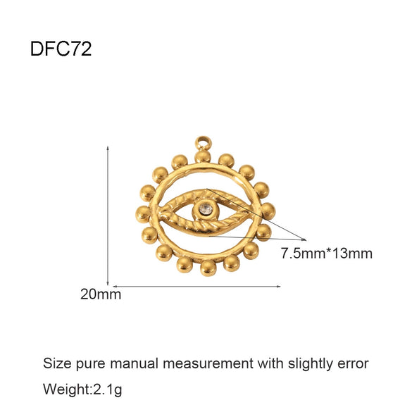 Wholesale Vintage Gold Plated Stainless Steel Bracelet With Love Wings Leaf Sunflower Lips Eye Pendant And Hirback Pattern