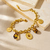 Wholesale Vintage Gold Plated Stainless Steel Star Pendant Bracelet For Women