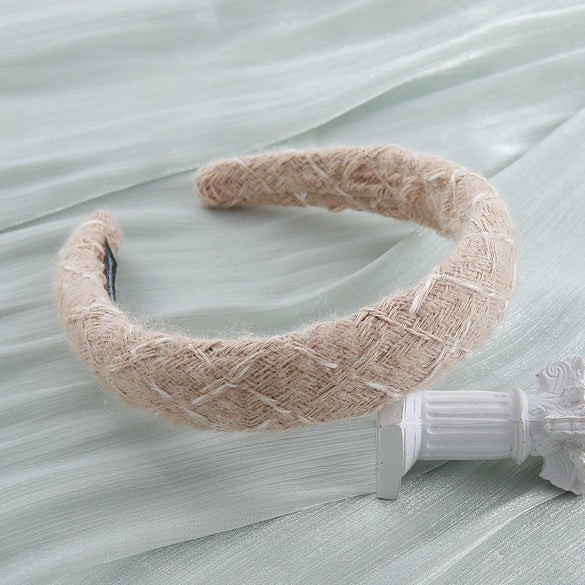 Wholesale Vintage Handmade Cloth Wool Thick Flower Widebrimmed Skull Top Allmatch Highgrade Women's Hair Accessory Headband