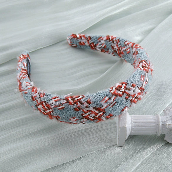 Wholesale Vintage Handmade Cloth Wool Thick Flower Widebrimmed Skull Top Allmatch Highgrade Women's Hair Accessory Headband