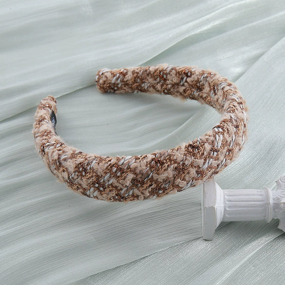 Wholesale Vintage Handmade Cloth Wool Thick Flower Widebrimmed Skull Top Allmatch Highgrade Women's Hair Accessory Headband