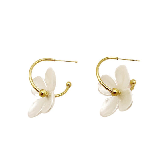 Wholesale Vintage Handmade Flower Earrings Stainless Steel French Retro Style Electroplated