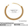 Wholesale Vintage Handmade Woven Stainless Steel Spliced Cuban Chain Necklace And Bracelet Set For Women Pvd Gold Plated