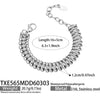 Wholesale Vintage Handmade Woven Stainless Steel Spliced Cuban Chain Necklace And Bracelet Set For Women Pvd Gold Plated