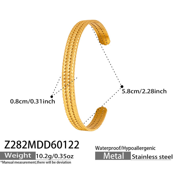 Wholesale Vintage Insstyle Minimalist Stainless Steel Enamel Electroplated Bracelet With 5A Zircon Open Bangle And Geometric Design