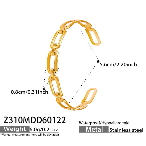 Wholesale Vintage Insstyle Minimalist Stainless Steel Enamel Electroplated Bracelet With 5A Zircon Open Bangle And Geometric Design