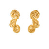 Wholesale Vintage Irregular Petals Flower Design Electroplated Titanium Steel Earrings For Women