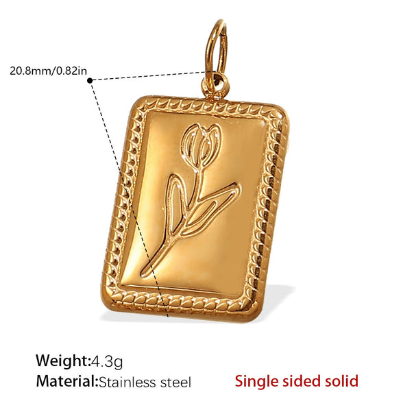 Wholesale Vintage Jewelry 316L Stainless Steel Necklace Pendant Plated With Gold