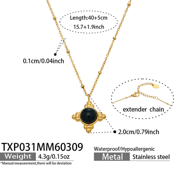 Wholesale Vintage 18K Gold Plated Stainless Steel Earrings And Necklace Set For Women