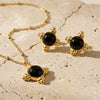 Wholesale Vintage 18K Gold Plated Stainless Steel Earrings And Necklace Set For Women