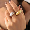 Wholesale Vintage 18K Gold Pvd Plated Stainless Steel Geometric Square Ring For Women