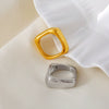 Wholesale Vintage 18K Gold Pvd Plated Stainless Steel Geometric Square Ring For Women