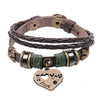 Wholesale Vintage Leather Woven Handmade Love Bracelet With Geometric Letters Numbers Text Design