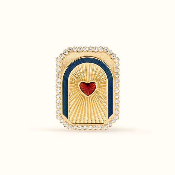 Wholesale Vintage Literature And Art Ring Copper Heart Shape Diamond Design For Women