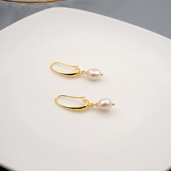 Wholesale Vintage Retro Style Geometric Freshwater Pearl Earrings For Women