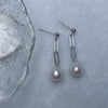 Wholesale Vintage Simple Chain Pearl Earrings In Sterling Silver For Women With Rice And Water Drop Shaped Pearls