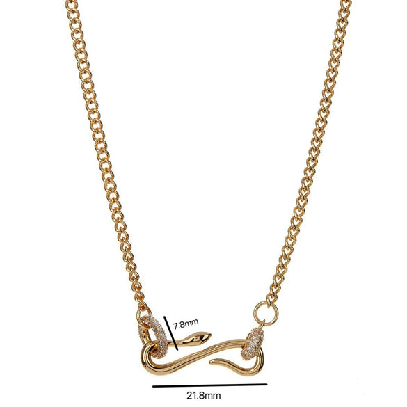 Wholesale Vintage Snake Geometric Pendant Necklace Copper Titanium Steel Electroplating Women's