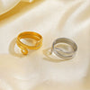 Wholesale Vintage Snakeshaped Stainless Steel Goldplated Women's Ring With Animal Zodiac Style
