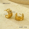 Wholesale Vintage Stainless Steel Cshaped Pleated Texture Electroplated Women's Earrings