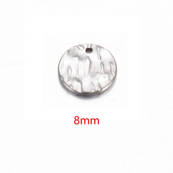 Wholesale Vintage Stainless Steel Embossed Round Diy Earrings Necklace Accessories With Electroplating