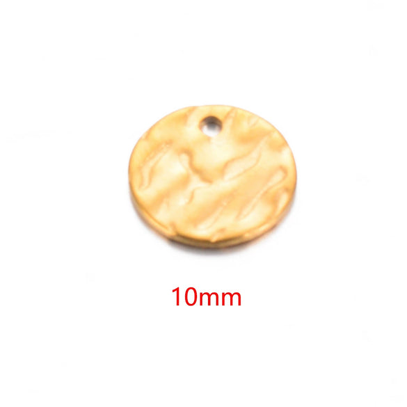 Wholesale Vintage Stainless Steel Embossed Round Diy Earrings Necklace Accessories With Electroplating