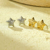 Wholesale Vintage Stainless Steel Fivepointed Star Pattern Earrings With Electroplating For Women