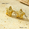 Wholesale Vintage Stainless Steel Fivepointed Star Pattern Earrings With Electroplating For Women
