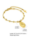 Wholesale Vintage Stainless Steel Geometric Beaded Snake Chain Bracelet For Women Electroplated