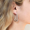 Wholesale Vintage Stainless Steel Geometric Spiral Paper Clip Earrings For Women