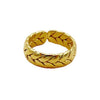 Wholesale Vintage Stainless Steel Geometric Wheat Ear Braided Twist Ring Plated With Gold For Women