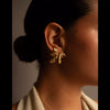 Wholesale Vintage Stainless Steel Hammered Leaf Earrings For Women