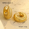 Wholesale Vintage Stainless Steel Hollow Geometric Earrings With Electroplating For Women
