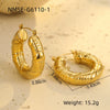 Wholesale Vintage Stainless Steel Hollow Geometric Earrings With Electroplating For Women
