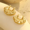 Wholesale Vintage Stainless Steel Hollow Geometric Earrings With Electroplating For Women