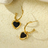 Wholesale Vintage Stainless Steel Love Pendant Earrings With Electroplating For Women
