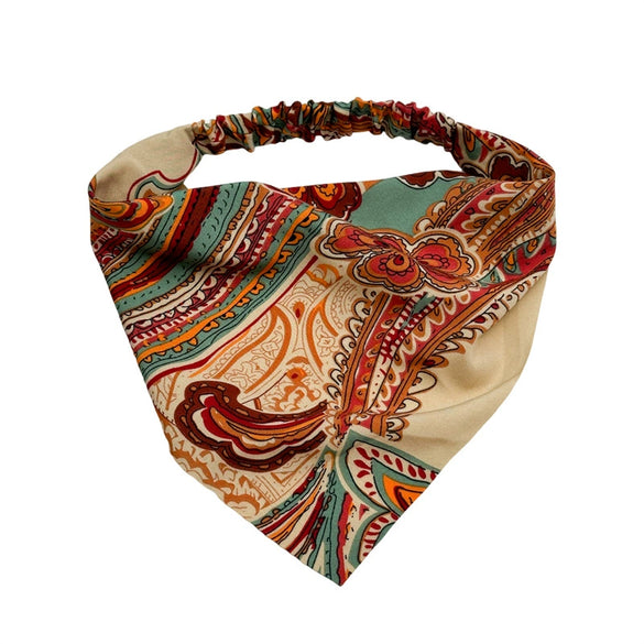 Wholesale Vintage Stretch Elastic Cloth Geometric Wrap Triangle Headscarf Hair Band For Women