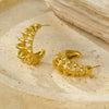 Wholesale Vintage Style Cshaped Springshaped Titanium Steel 18K Goldplated Women's Bracelet And Earrings