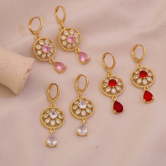 Wholesale Vintage Style Electroplated Copper Drop Shape Earrings For Women