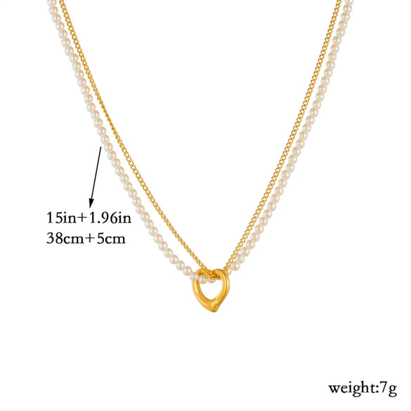 304 Stainless Steel 18K Gold Plated Vintage Style French Style Plating Heart Shape No Inlaid Pendant Necklace