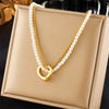 304 Stainless Steel 18K Gold Plated Vintage Style French Style Plating Heart Shape No Inlaid Pendant Necklace