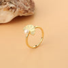 Wholesale Vintage Style Geometric Copper Inlay 18K Gold Plated Pearl Zircon Rings