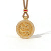 Wholesale Vintage Style Goldplated Brass Round Zodiac Sign Pendant Necklace With Diamonds