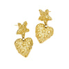 Wholesale Vintage Style Irregular Pleated Starfish Love Earrings Stainless Steel 18K Electroplated