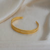 Wholesale Vintage Style Multilayer Linear Open Stainless Steel 18K Gold Vacuum Plated Bracelet Modern Minimalist Jewelry