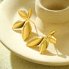 Wholesale Vintage Style Petal Leaf Earrings Stainless Steel 18K Gold Plated