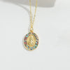 Wholesale Vintage Style Simple Style Commute Round Copper Inlay 14K Gold Plated Zircon Pendant Necklace