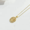 Wholesale Vintage Style Simple Style Commute Round Copper Inlay 14K Gold Plated Zircon Pendant Necklace
