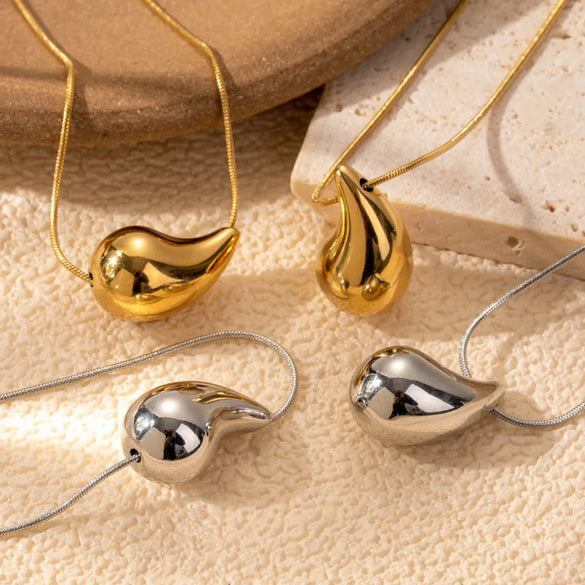 Wholesale Jewelry Vintage Style Simple Style Water Droplets 304 Stainless Steel Plating Jewelry Set